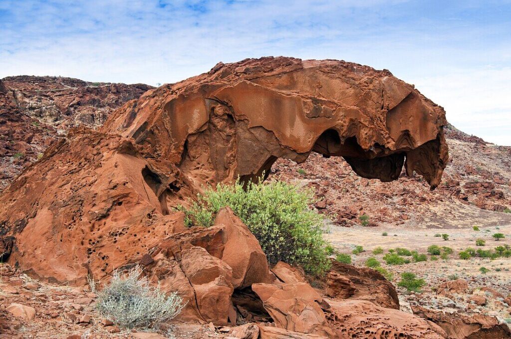 71042922 dinosaur head rock twyfelfontein unesco world heritage site damaraland kunene region namibia africa
